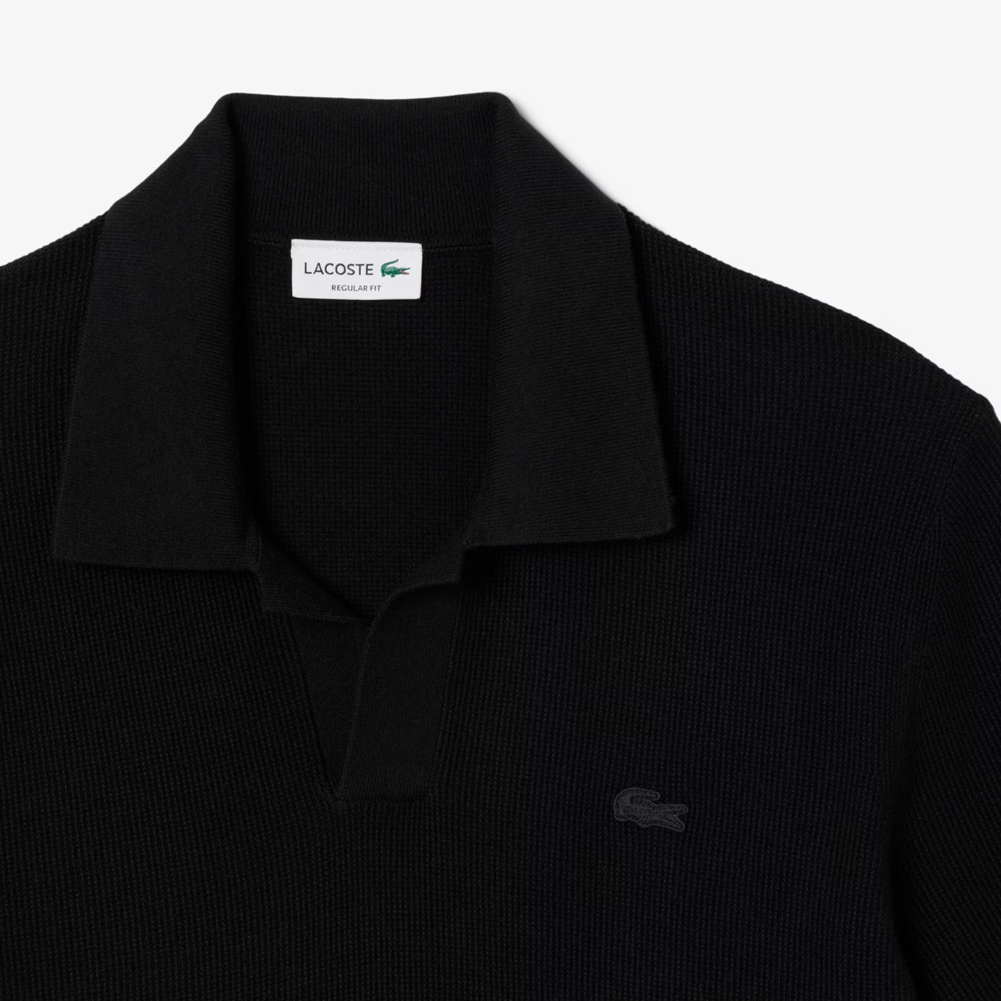 Pull en maille mélangée de coton à col polo ouvert