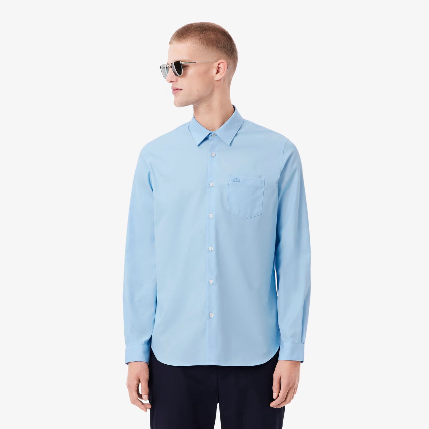 Chemise regular fit en popeline de coton