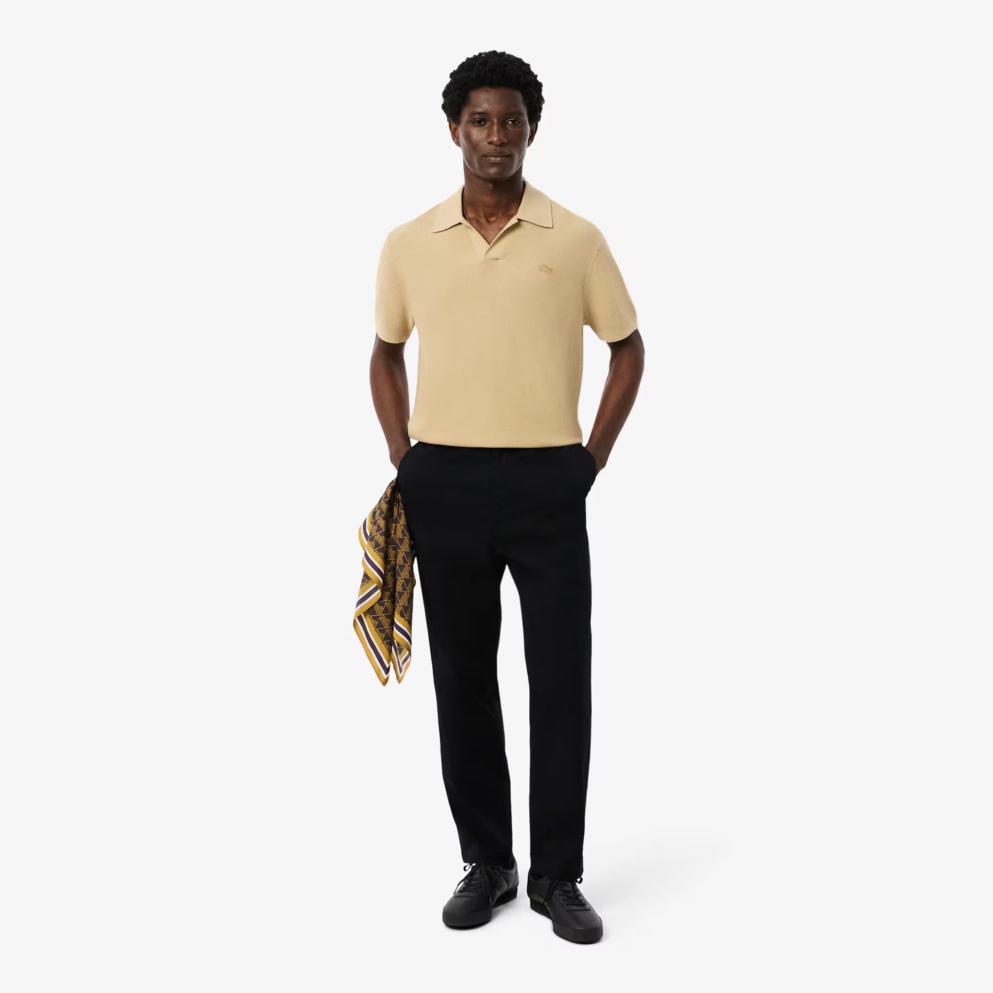 Pantalon chino en gabardine de coton à coupe droite