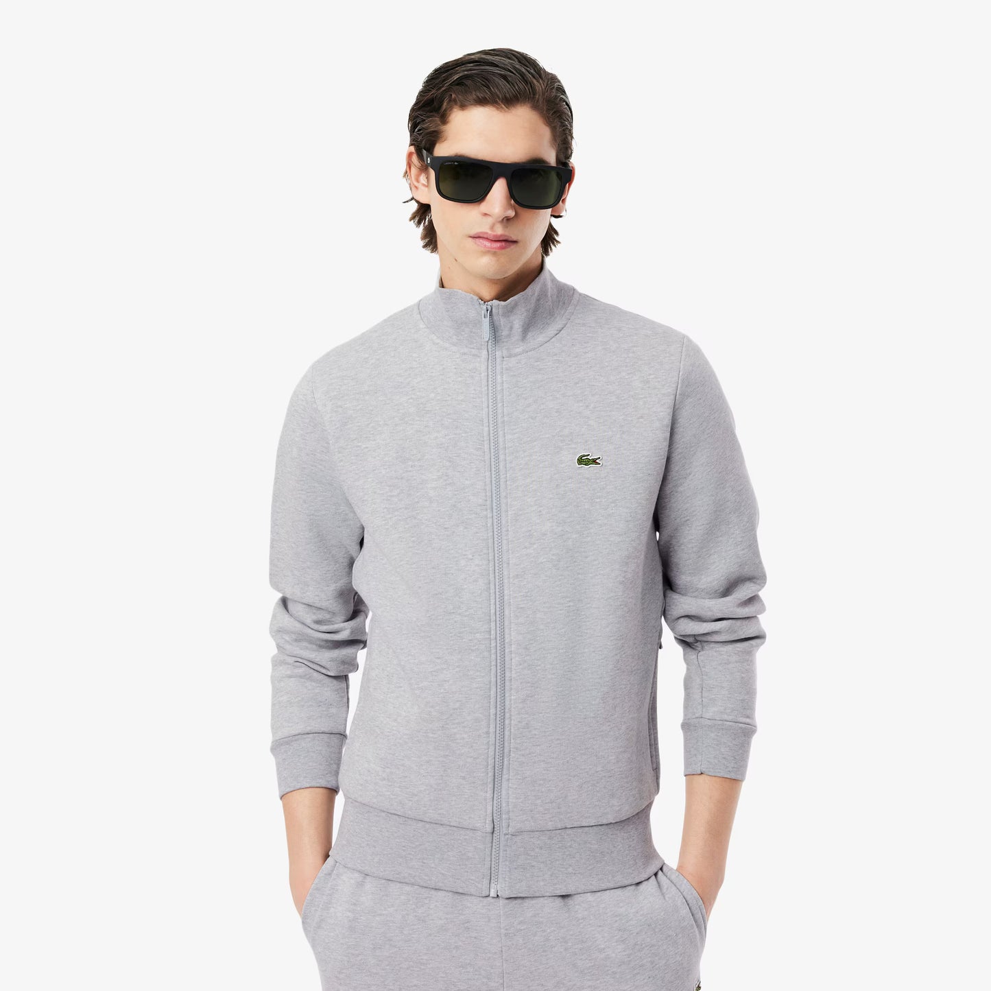 Sweat molletonné col montant zippé