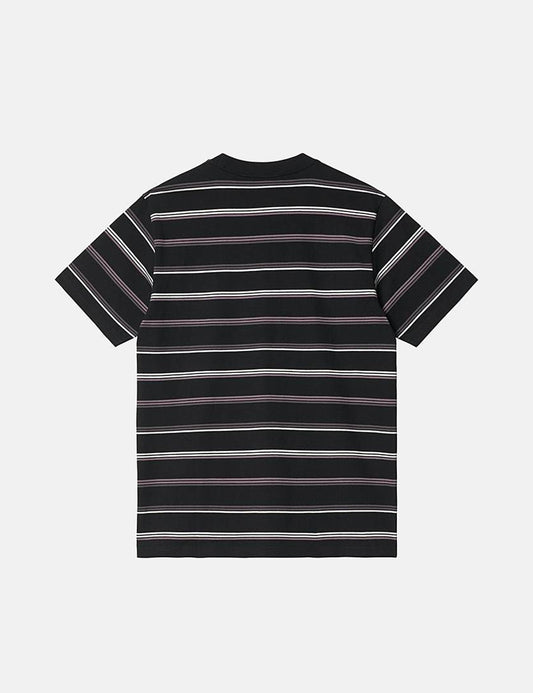 Vonn Streifen-T-Shirt – Schwarz/Artischockenlila