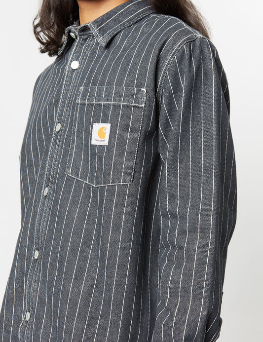 Surchemise Orlean Stripe (Popeline 100 % Coton) - Noir