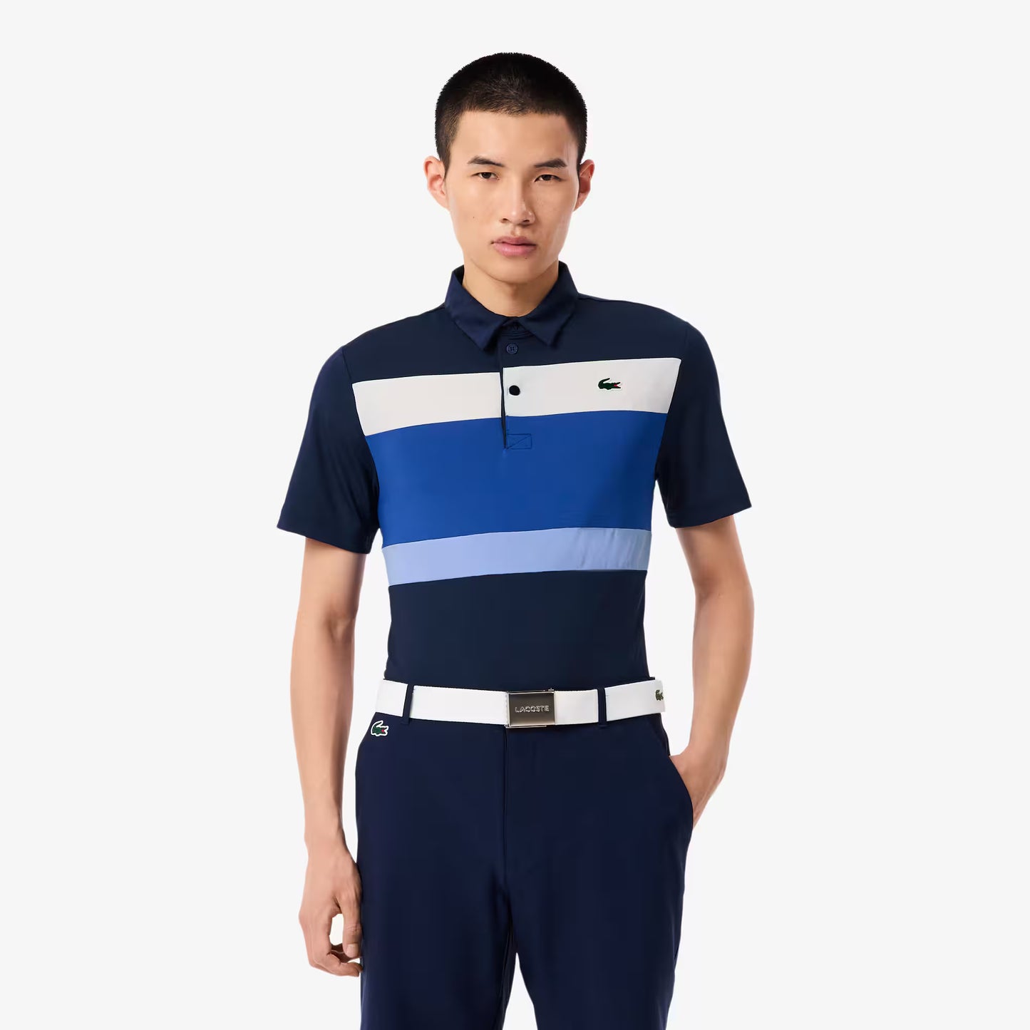 Polo de golf color block coupe droite