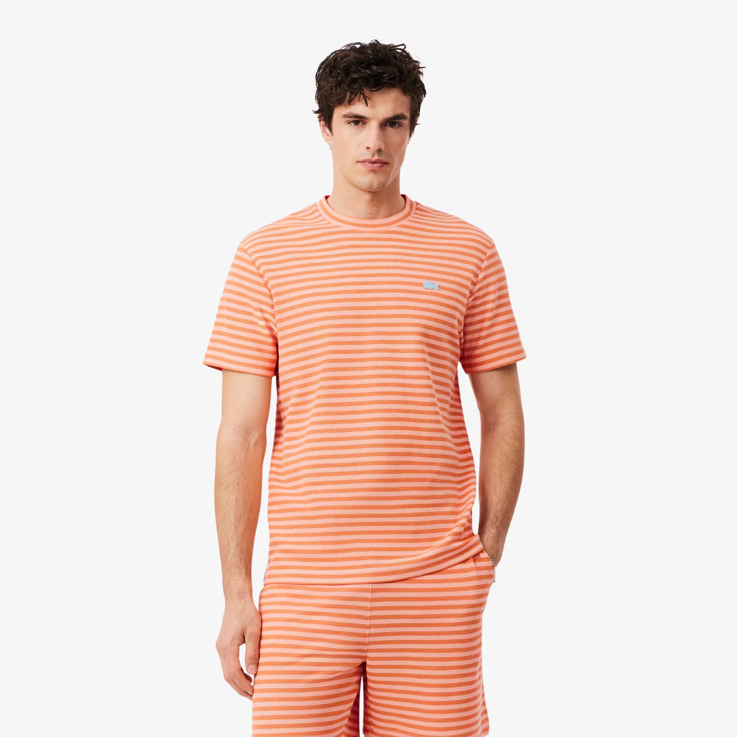 T-shirt rayé en coton texturé