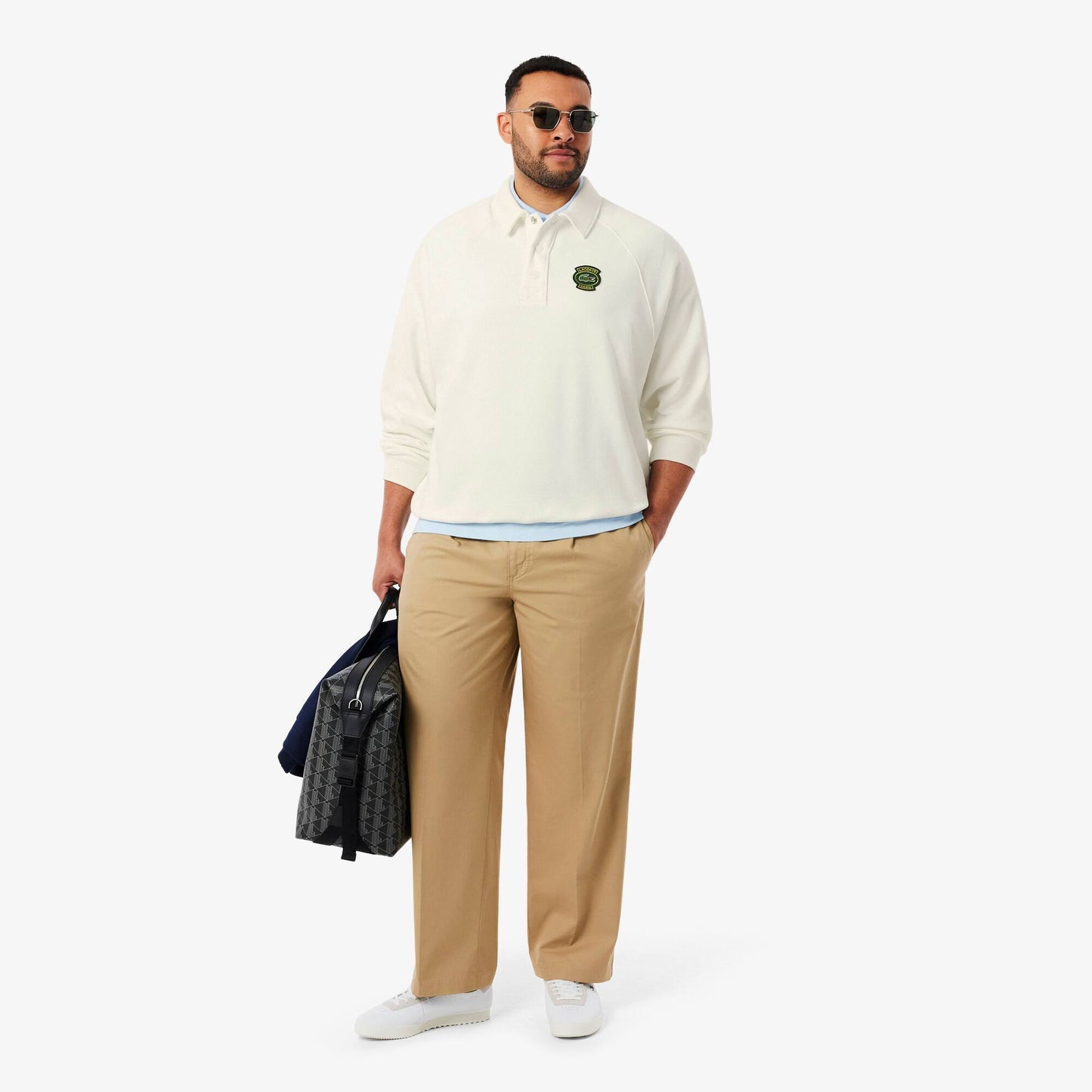 Sweat-shirt polaire coupe ample à col polo
