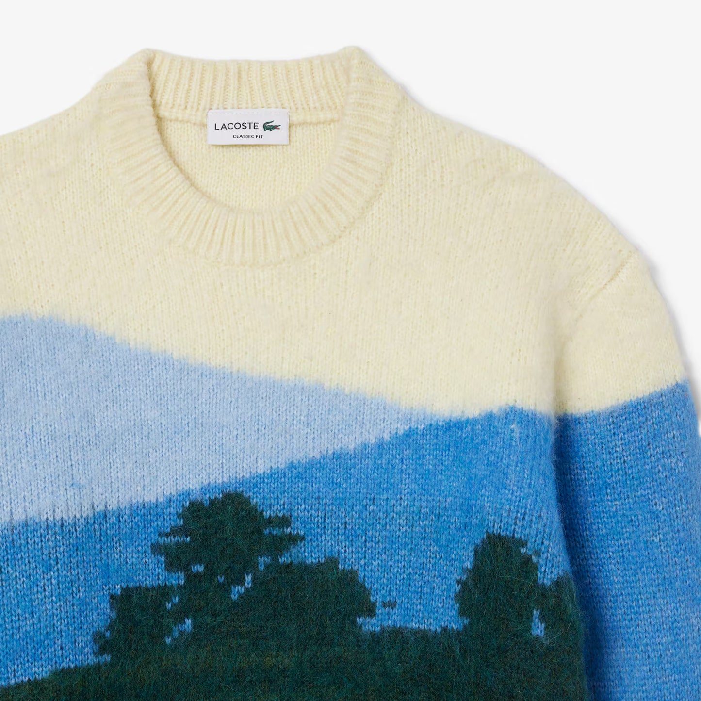Pull en alpaga jacquard paysage