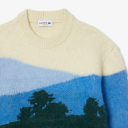 Pull en alpaga jacquard paysage