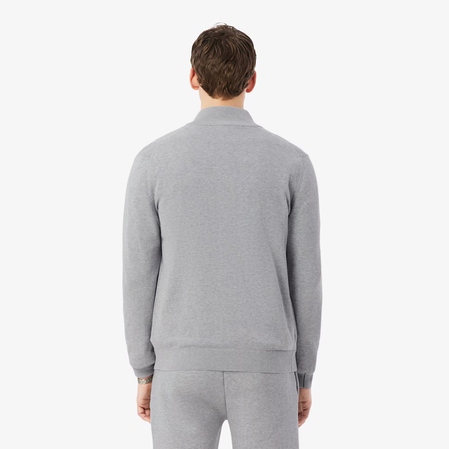 Pull en coton zippé à col montant