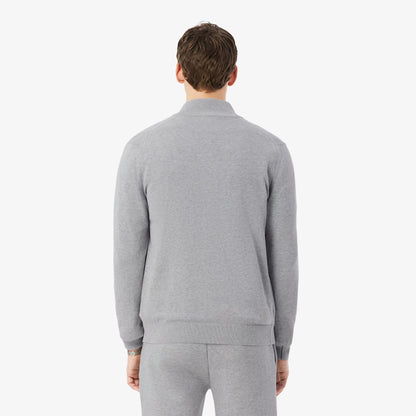 Pull en coton zippé à col montant