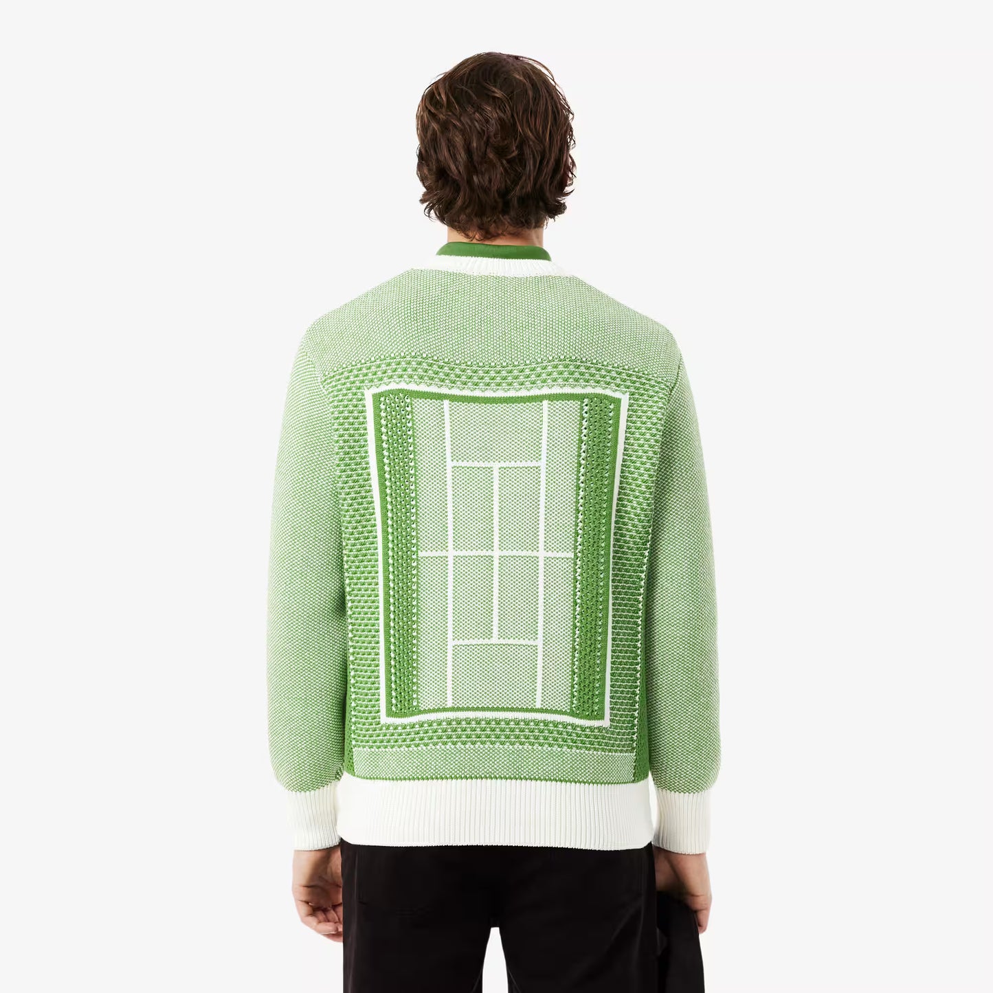 Pull en jacquard motif terrain de tennis