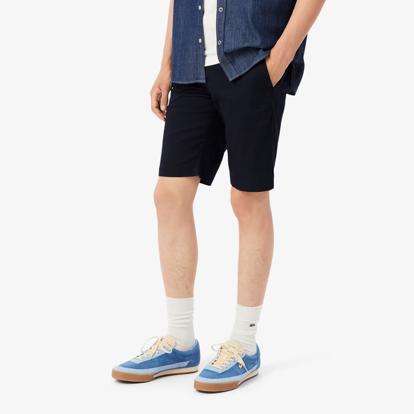 Shorts chino ajustés en coton stretch