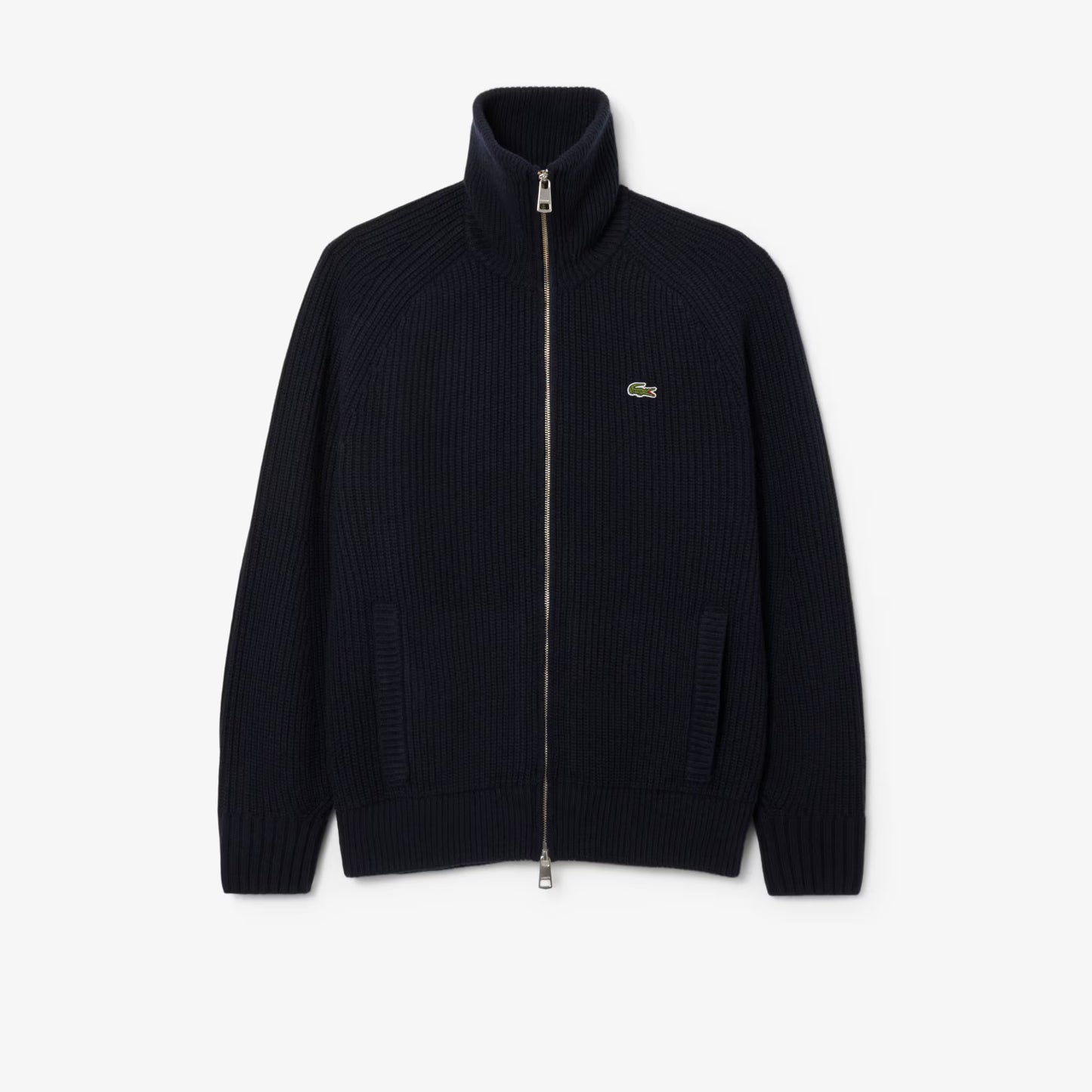 Pull zippé à col montant en laine
