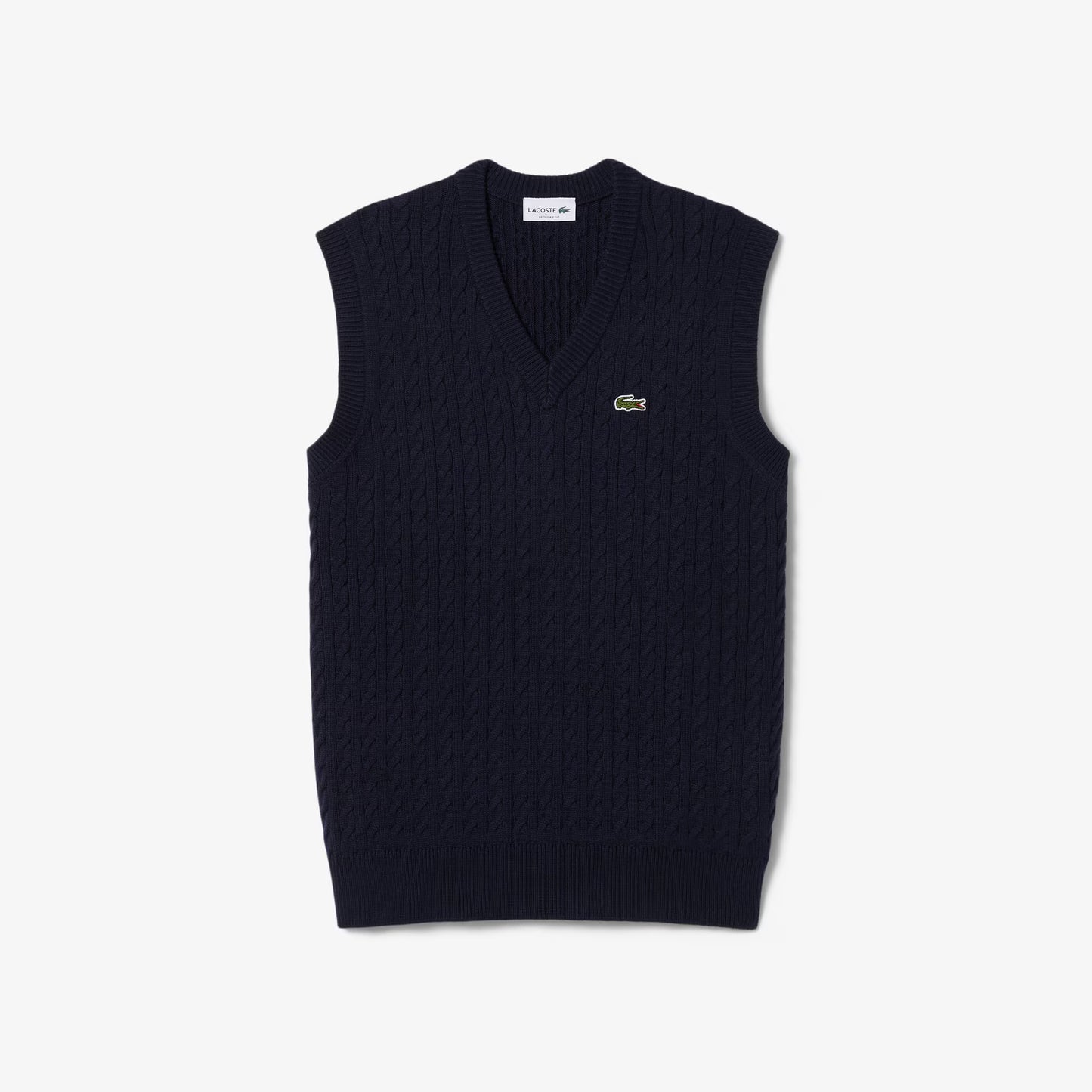 Gilet pull en coton tricoté torsadé