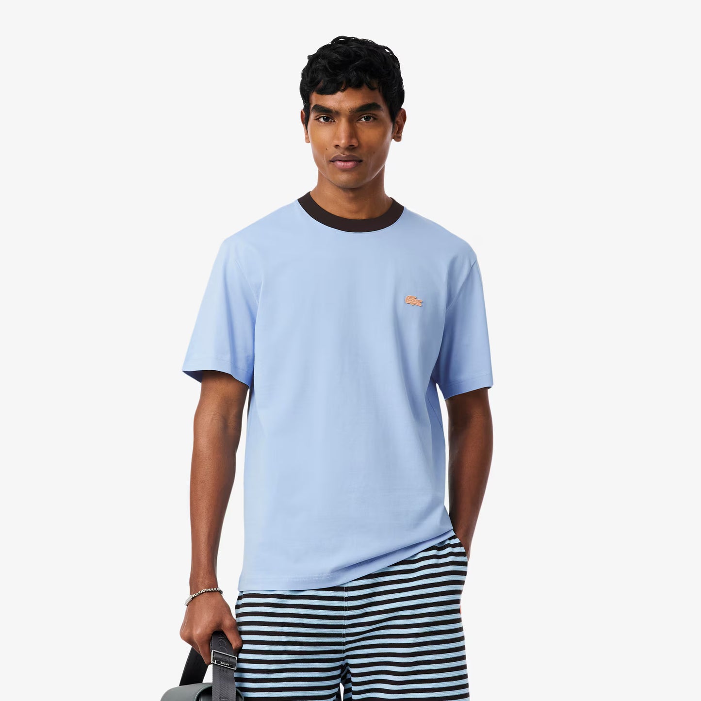 T-shirt en coton color-block coupe classique