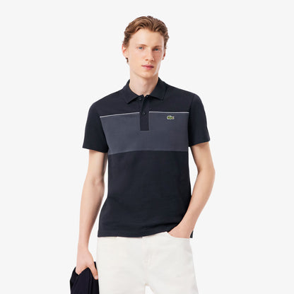 Polo en piqué color block coupe droite