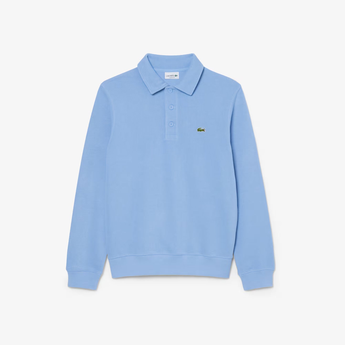 Sweat-shirt en coton côtelé à col polo