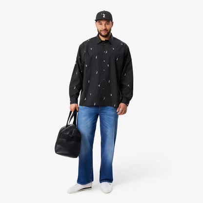 Chemise en coton brodée coupe décontractée