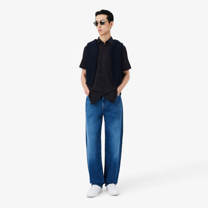 Chemise en coton à manches courtes coupe regular