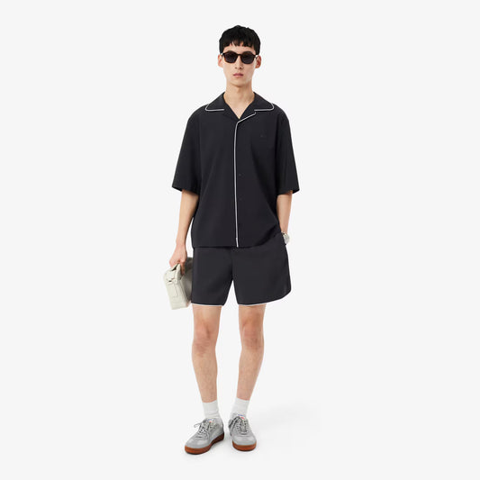 Shorts aus Wollmischung mit lockerer Passform
