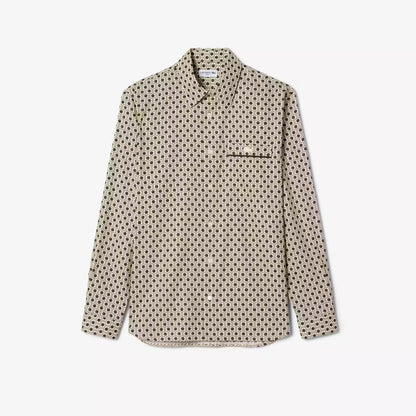 Chemise en coton imprimée coupe droite