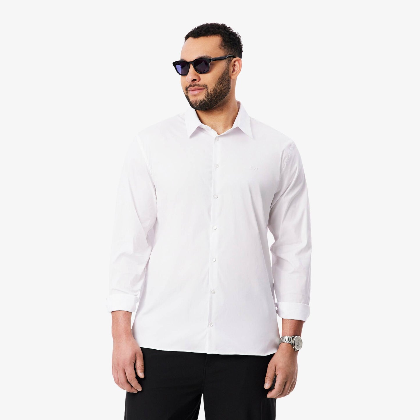 Chemise slim en popeline stretch