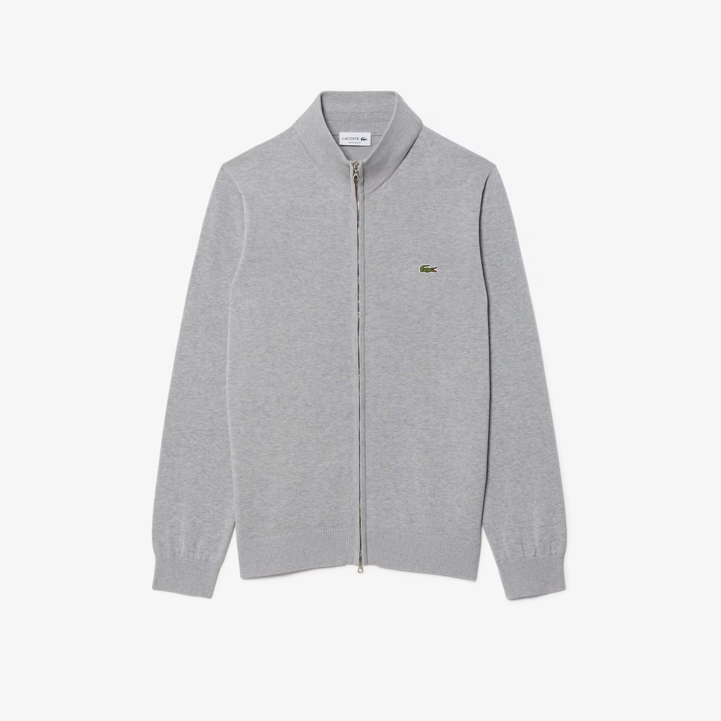 Pull en coton zippé à col montant