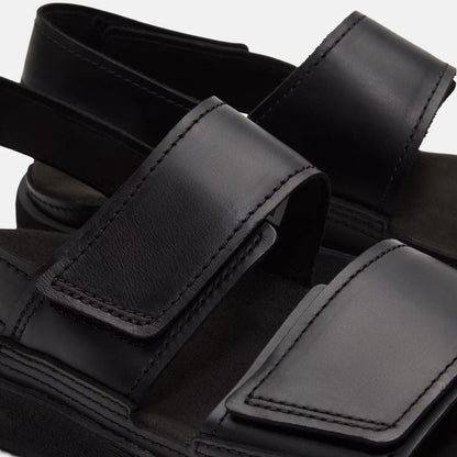 Casco Cove Sandal with Heel Strap Black Full-Grain Leather