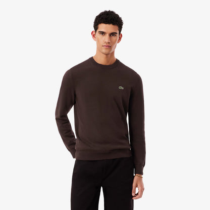 Pull en coton ras du cou monochrome