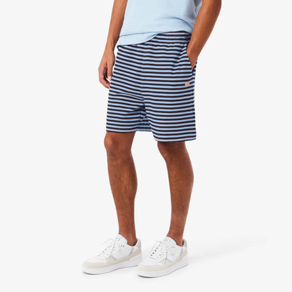 Shorts en coton rayé coupe droite