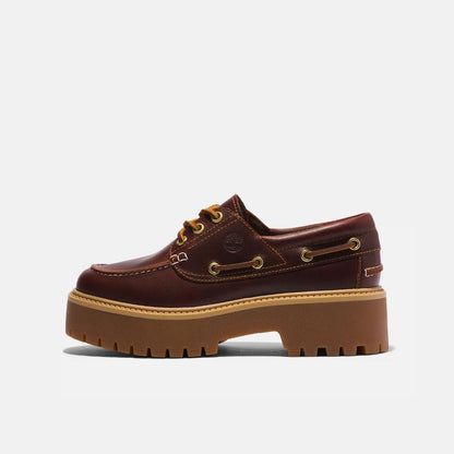 Stone Street Platform Boat Shoe Dark Brown