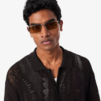Chemise en maille ajourée crocodile