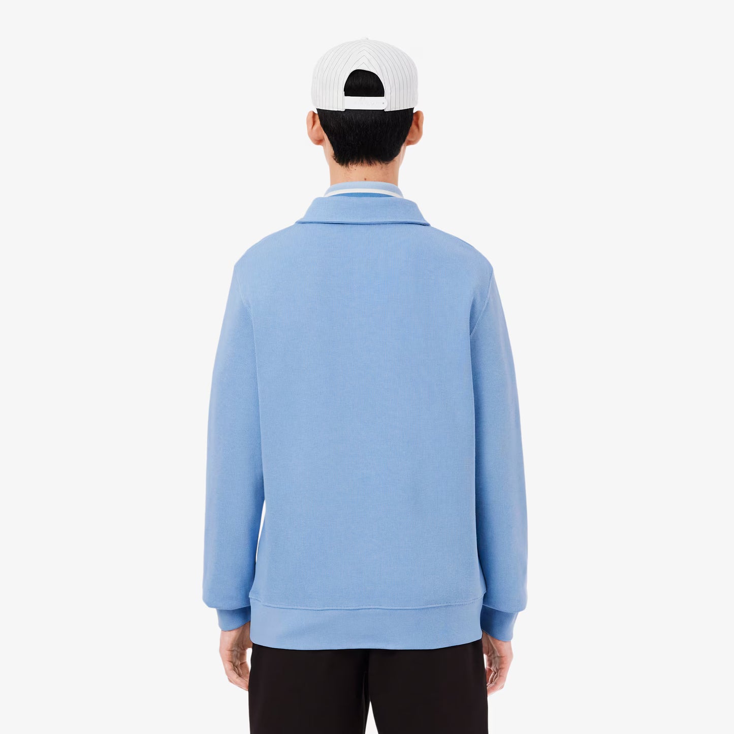 Sweat-shirt en coton côtelé à col polo