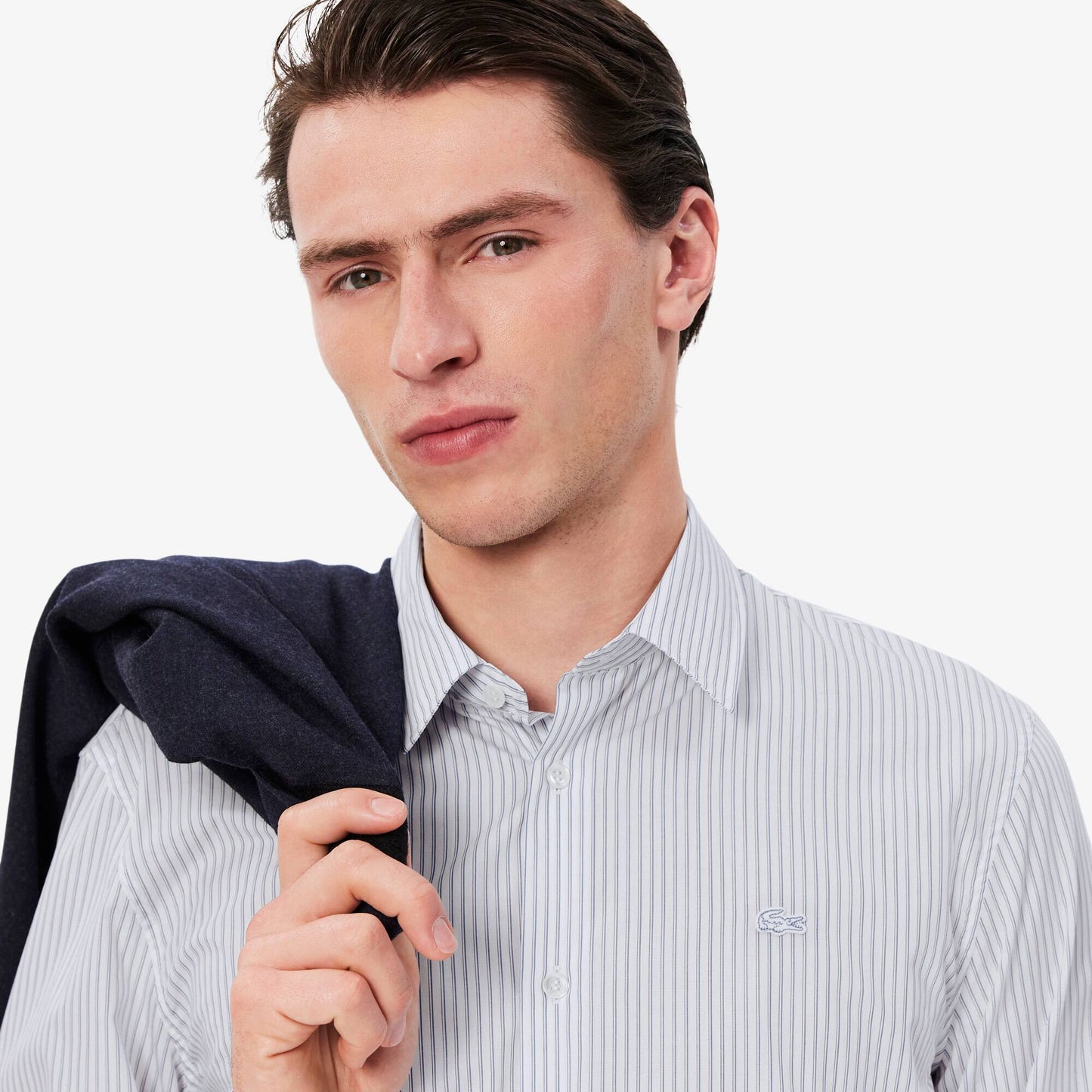 Chemise popeline rayée coupe droite