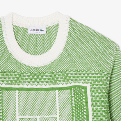 Pull en jacquard motif terrain de tennis