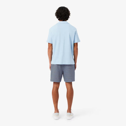 Shorts en coton rayé coupe droite
