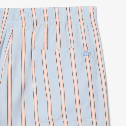 Shorts en popeline de coton rayée