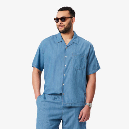 Chemise en jean décontractée à col ouvert