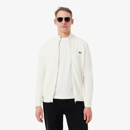 Pull en coton zippé à col montant
