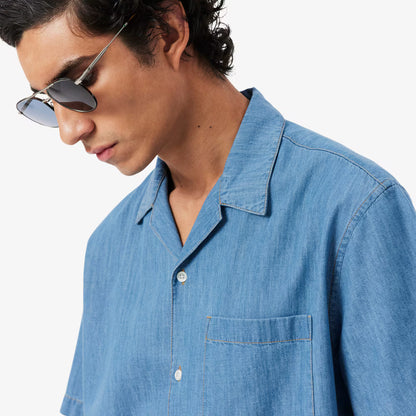 Chemise en jean décontractée à col ouvert