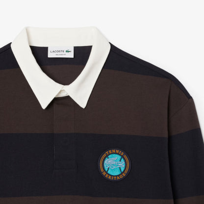 Polo de rugby rayé à coupe décontractée