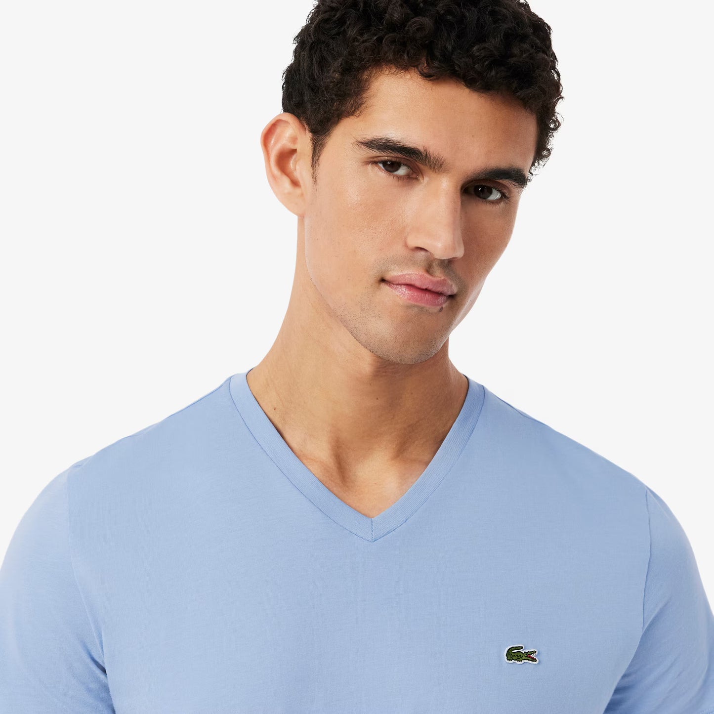T-shirt léger en coton Pima col V