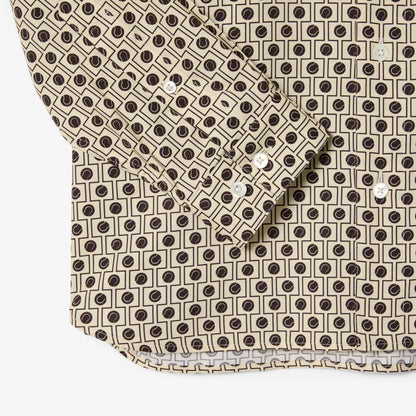 Chemise en coton imprimée coupe droite