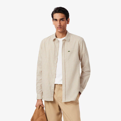 Chemise en flanelle à carreaux coupe droite