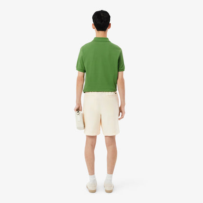 Short en sergé de lin mélangé, coupe droite