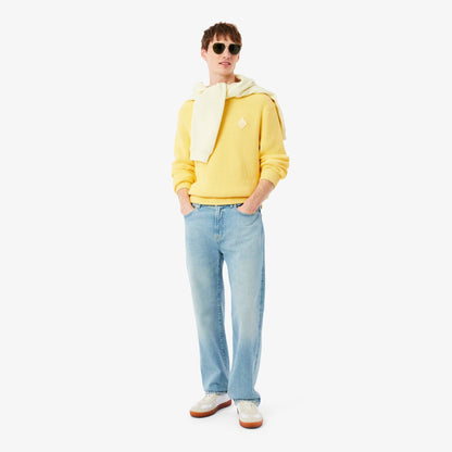 Pull en tricot côtelé perlé avec badge