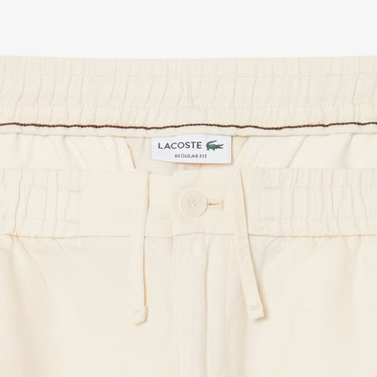 Short en sergé de lin mélangé, coupe droite