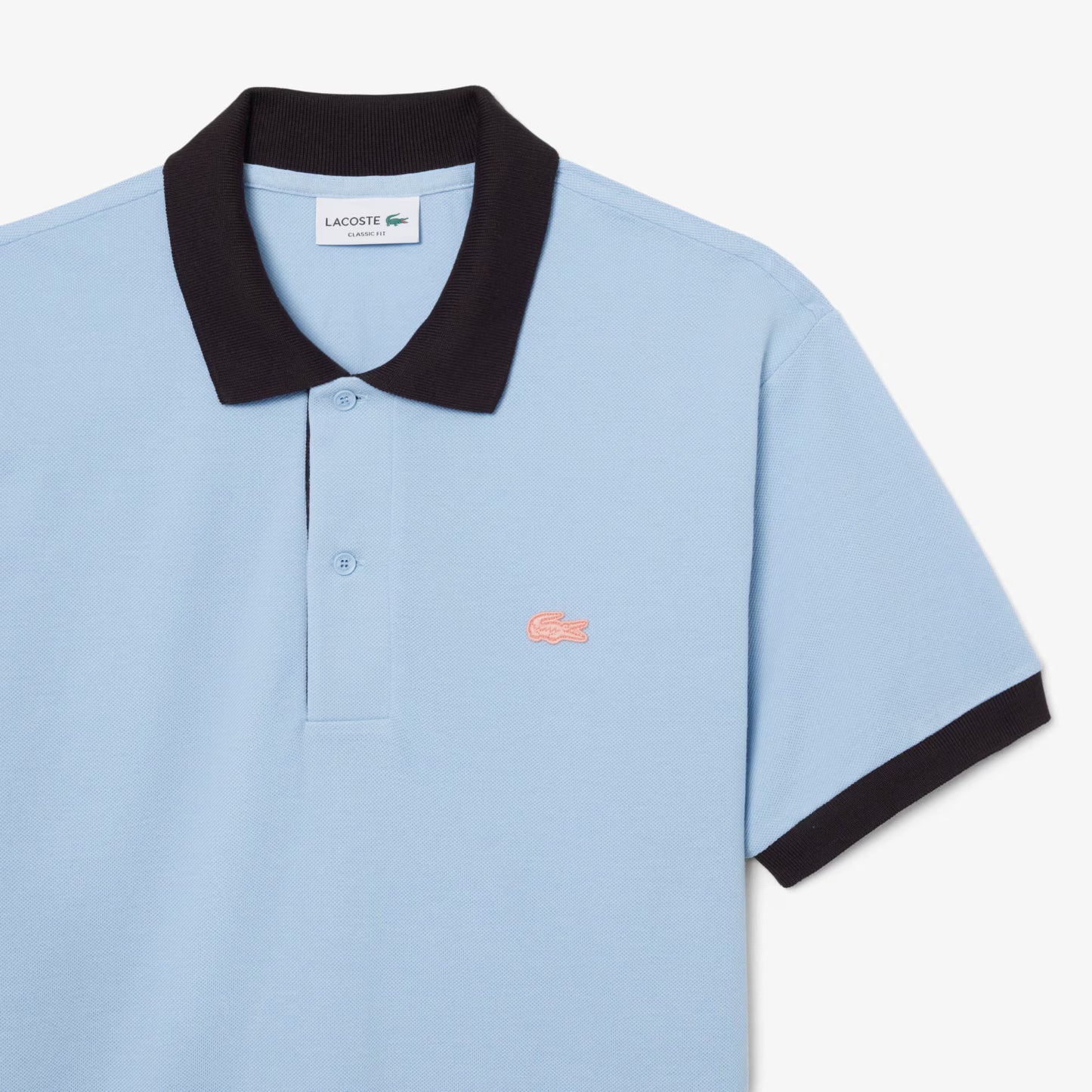 Polo en maille côtelée contrastante coupe classique