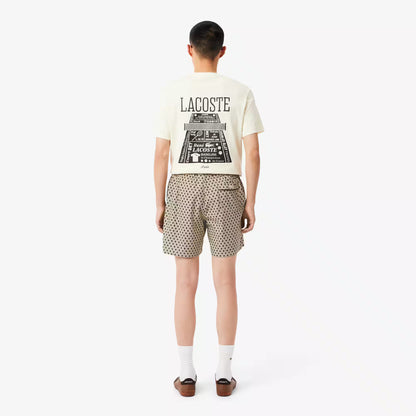 Short ample en mélange de coton imprimé