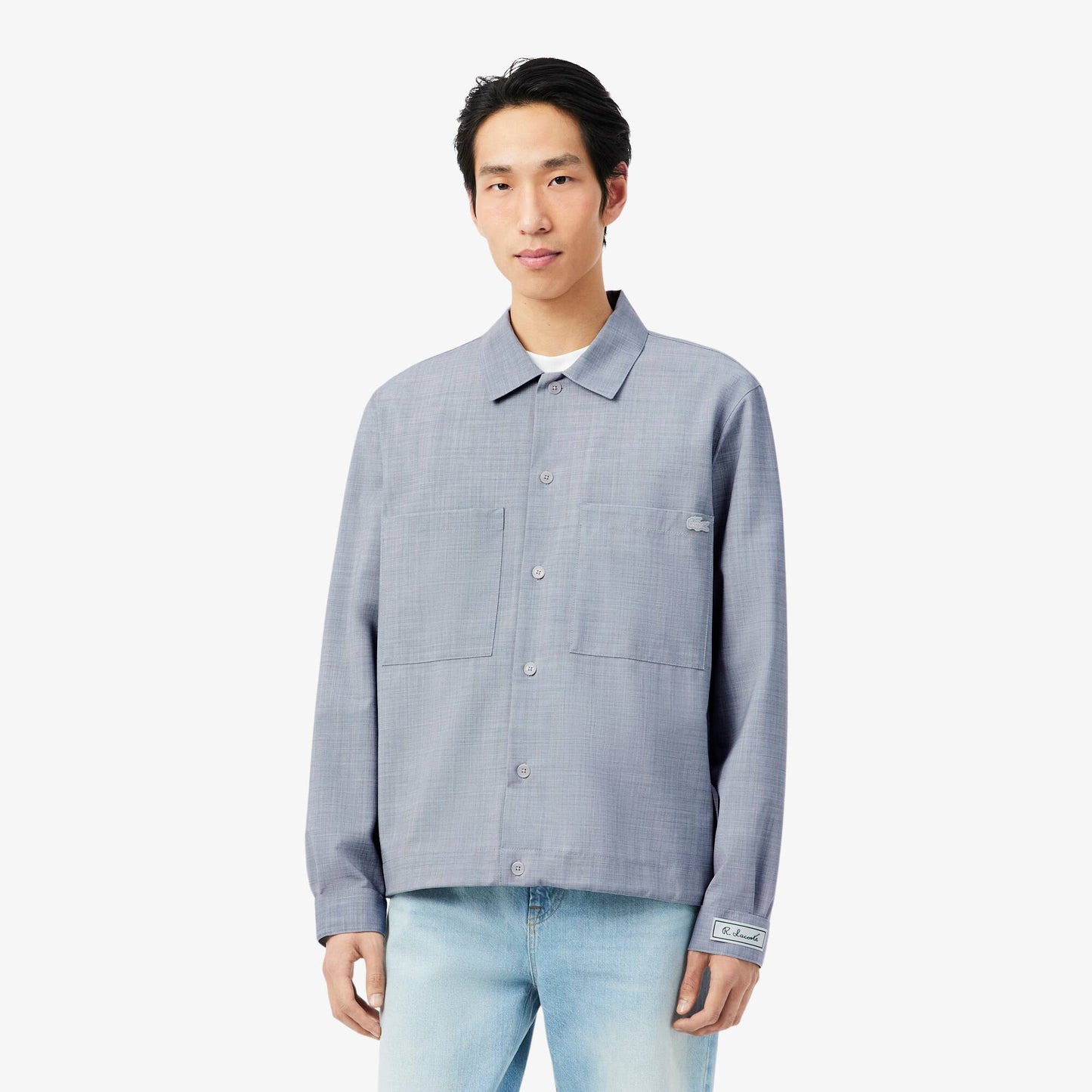 Surchemise oversize en mélange de laine