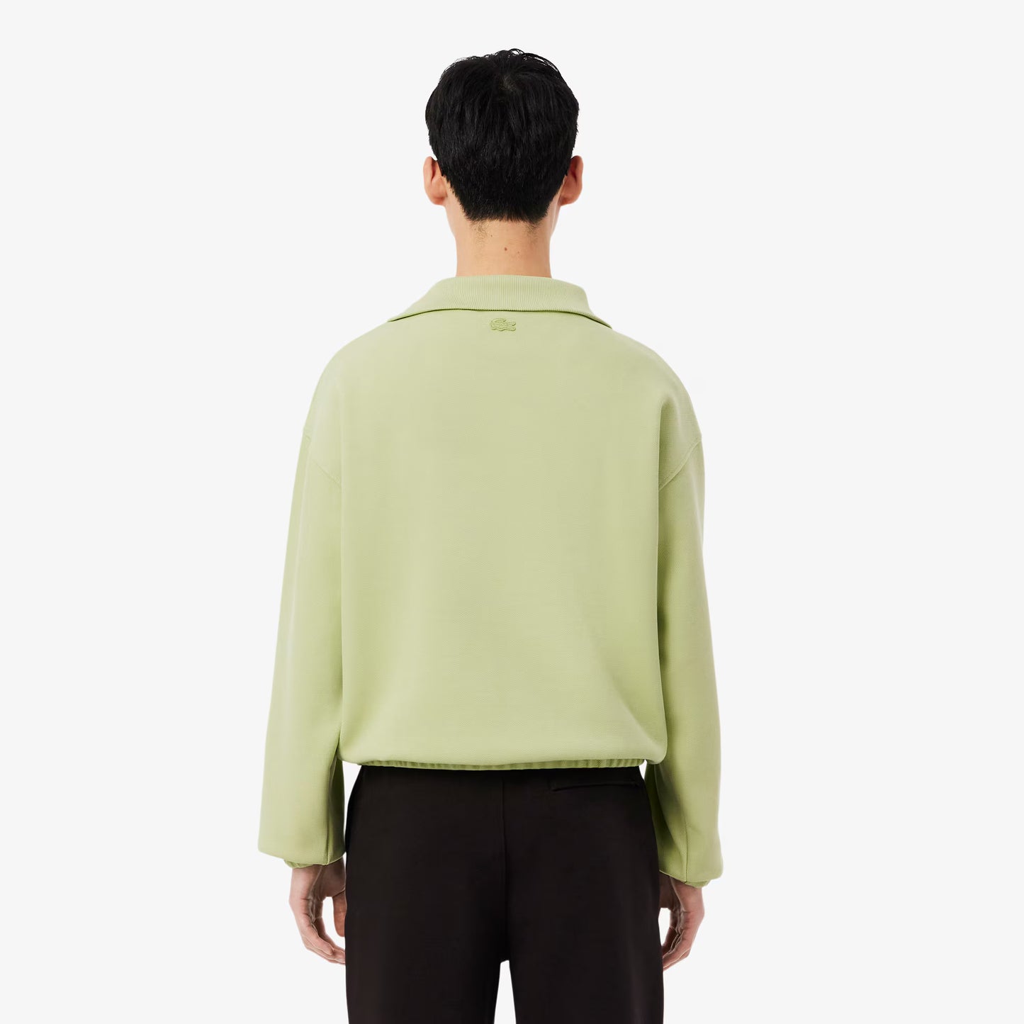 Sweat-shirt en piqué à col zippé ample